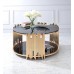 ACME Tanquin Coffee Table - Gold & Black Glass