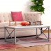 AZL1 Life Concept Modern Coffee Table for Living Room Center Table with Metal Frame Glossy White