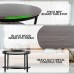 BIGTREE Round Coffee Table Rustic Vintage Industrial Design 2-Tier Sofa Table with Storage Open Shelf and Metal Frame for Living Room Easy Assembly Walnut