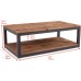 Care Royal Vintage Industrial Farmhouse 43.3 inches Coffee Table with Storage Shelf for Living Room Accent Cocktail Table Real Natural Reclaimed Wood Sturdy Rustic Brown Metal Frame Easy Assembly