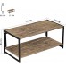 Coffee Tables for Living Room Folding Industrial 2-Tier Sofa Tables No-Assembly Table with Storage Shelf Rectangle End Table,Brown39.3 X 19.6 X 17.7 inches