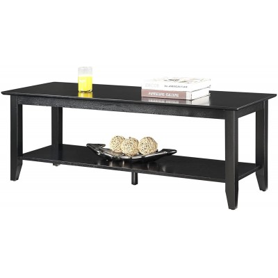 Convenience Concepts American Heritage Coffee Table with Shelf Black