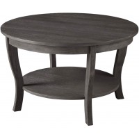 Convenience Concepts American Heritage Round Coffee Table Dark Gray Wirebrush