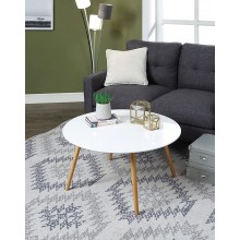 Convenience Concepts Oslo Round Coffee Table Glossy White