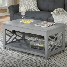 Coventry 36" W Wood Coffee Table Gray