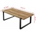FOLUBAN Rustic Coffee Table,Wood and Metal Industrial Cocktail Table for Living Room 47 Inch Oak