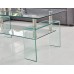 Glass Coffee Table with Glass Legs Modern Small Coffee Table for Livingroom 39x22x19 Clear