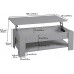 HOME BI Lift Top Coffee Table with Hidden Storage Compartment and Two Drawers Modern Versatile Lift Up Coffee Dining Table for Living Room Sofa Tea Table for Reception Room 41.33 L,Grey
