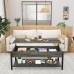 Homieasy Coffee Table Lift Top Coffee Table with Storage Shelf and Hidden Compartment Modern Lift Top Table for Living Room Wood Lift Tabletop Metal Frame Black Oak