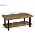 Knocbel Farmhouse Coffee Table for Living Room Sofa Side 2-Tier End Table with Open Storage Shelf & Metal Frame 42.1 L x 22 W x 18.42 H Rustic Brown and Black 42