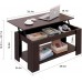 Lift Top Coffee Table with Storage and Hidden Compartment，Retro Central Table with Wooden Lift Tabletop for Living Room