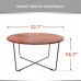 madeslves Low Round Coffee Table for Living Room Industrial Style Wood Coffee Tea Tables for Office Balcony Small Space Metal Legs & Easy to Assemble 32.7 D x 32.7 W x 16.7 H