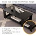 Modern Simplistic Coffee Table Rectangle Wooden Black Coffee Table Basic Coffee Table with Storage Shelf for Living Room Minimalist Tea Table Easy Assembly 39.3 x 18.8 inches