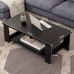 Modern Simplistic Coffee Table Rectangle Wooden Black Coffee Table Basic Coffee Table with Storage Shelf for Living Room Minimalist Tea Table Easy Assembly 39.3 x 18.8 inches