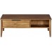 MUSEHOMEINC California Mid-Century Solid Wood Rectangle Coffee Table with Storage Drawer for Living Room Cocktail Height Design Honey Brown Finish