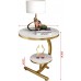 QLJJSD Luxury Marble Sofa Side Table Corner Table Living Room Sofa End Bedside Table Small Round Coffee Table Color : Gold+White Size : Double Layer