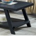 Roundhill Furniture Athens Contemporary Replicated Wood Shelf Coffee Table in Black Finish