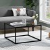 SAYGOER Glass Coffee Table Small Modern Coffee Table Square Simple Center Tables for Living Room 27.6 x 27.6 x 15.7 Inches Gray Black