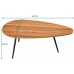 SAYGOER Small Coffee Table Modern Coffee Table Rustic Farmhouse Coffee Table Oval Mid Century Coffee Table Retro Accent Center Table for Living Room Easy Assembly Walnut Oak
