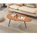 SAYGOER Small Coffee Table Modern Coffee Table Rustic Farmhouse Coffee Table Oval Mid Century Coffee Table Retro Accent Center Table for Living Room Easy Assembly Walnut Oak