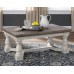 Signature Design by Ashley Havalance Farmhouse Rectangular Coffee Table Gray & White with Weathered Finish
