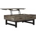 Signature Design by Ashley Mondoro Industrial Rectangular Lift Top Coffee Table Gray Brown & Black