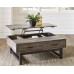 Signature Design by Ashley Mondoro Industrial Rectangular Lift Top Coffee Table Gray Brown & Black