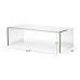 Tangkula Glass Coffee Table 42.5 L × 20 W ×14 H Modern Clear Tempered Glass Coffee Table for Living Room International Occasion Tea Table Waterfall Table with Rounded Edges Clear Glass