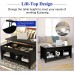 TANGKULA Wood Lift Top Coffee Table Modern Coffee Table w Hidden Compartment and Open Storage Shelf for Living Room Office Reception Room Lift Coffee Table Black