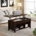 Tribesigns Lift Top Coffee Table with Hidden Storage Compartment and Lower Shelf Lifting Center Table for Living Room Black Walnut