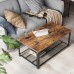 VASAGLE Industrial Coffee Table with Storage Shelf for Living Room Wood Look Accent Furniture with Metal Frame Easy Assembly Rustic Brown ULCT61X
