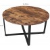 VASAGLE Round Coffee Industrial Style Cocktail Table Durable Metal Frame Easy to Assemble for Living Room Rustic Brown