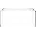WAHFAY Acrylic Coffee Table with PVC Cover Protector 32 L x 16 W x16'' H x3 5'' Thick Modern Waterfall Coffee Table for Living Room Clear Rectangle Tea Table with Round Edges