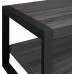Walker Edison Industrial Modern Rectangle Metal Base and Wood Coffee Table Living Room Accent Ottoman 48 Inch Charcoal