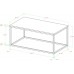 Walker Edison Modern Marble and Metal Frame Open Rectangle Coffee Accent Table Living Room Ottoman End Table 42 Inch Marble