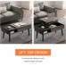 WAMPAT Lift Top Coffee Table with Storage Wood Square Modern Coffee Table for Home Living Room Office Brown-Black