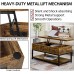 Yaheetech Coffee Table 40in Lift Top Coffee Table Rustic Industrial Lift Up Center Table with Storage Compartments & Shelf for Living Room Reception Rustic Brown