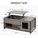 YITAHOME Lift Top Coffee Table with Storage Double Doors Mid-Century Cocktail Table with Hidden Compartment Storage Cupboard Wood Tea Center Table Living Room Table for Home Office Grey Wash