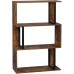 3 Tier Industrial Bookshelf S-Shaped Z-Shelf Freestanding Bookshelf Modern Freestanding Multifunctional Decorative Storage Shelving for Living Room Home Office Rustic Brown