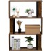 3 Tier Industrial Bookshelf S-Shaped Z-Shelf Freestanding Bookshelf Modern Freestanding Multifunctional Decorative Storage Shelving for Living Room Home Office Rustic Brown
