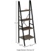 4-Tier Ladder Bookshelf – Open Industrial Style Etagere Wooden Shelving – Freestanding Bookcase for Home or Office by Lavish Home Gray Woodgrain