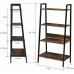 4-Tier Ladder Bookshelf Organizer Ladder Shelf Wood Board & Metal Frame Institu Wall Shelves Book Shelf Bathroom Shelves Book Shelves Home Decor Clearance Bathroom Shelf Blanket Ladder