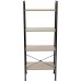 4 Tiers Industrial Ladder Shelf,Bookshelf Storage Rack Shelf for Office Bathroom Living Room，Gray Color