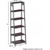 5-Tier Ladder Bookshelf Freestanding Wooden Bookcase Frame and Leaning Look Decorative Shelves for Home and Office Storage by Lavish Home Gray