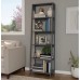5-Tier Ladder Bookshelf Freestanding Wooden Bookcase Frame and Leaning Look Decorative Shelves for Home and Office Storage by Lavish Home Gray