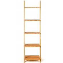 5-Tier Ladder Shelf Bamboo Multi-Use Leaning Bookshelf Open Display Ladder Stand Institu Wall Shelves Book Shelf Bathroom Shelves Book Shelves Home Decor Clearance Bathroom Shelf Blanket Ladder