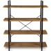 Atlantic Urban Multipurpose 4 Tier Shelf Modern Wood Look with Metal Frame Woodgrain Black PN38408136