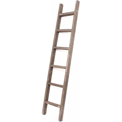 BarnwoodUSA Rustic Decorative Ladder 100% Upcylced Wood 72 x 12 x 2.5 Espresso