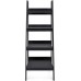 Best Choice Products Set of 2 4-Shelf Modern Open Wooden Ladder Bookcase Storage Display Organizer Decor with Metal Framing Black