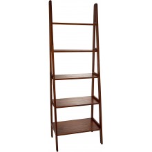 Casual Home 5-Shelf Ladder Bookcase Warm Brown
